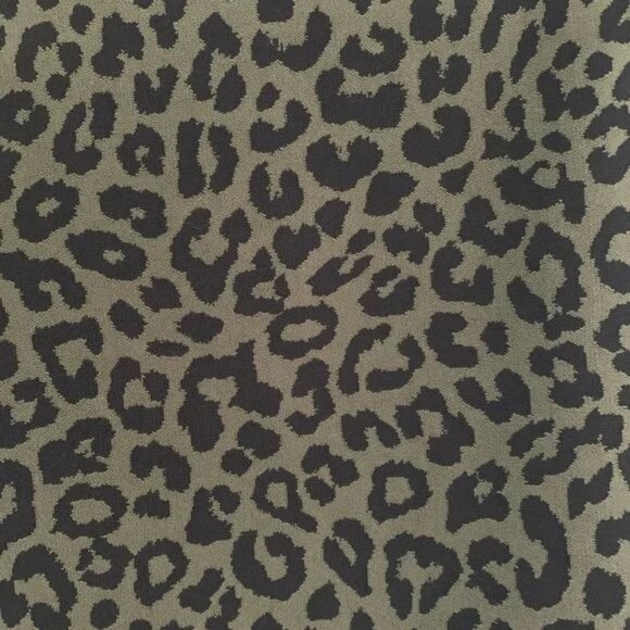 AQUA Leopard animal print Jacquard Long Sleeve Top Black and Green - Picture 3 of 9